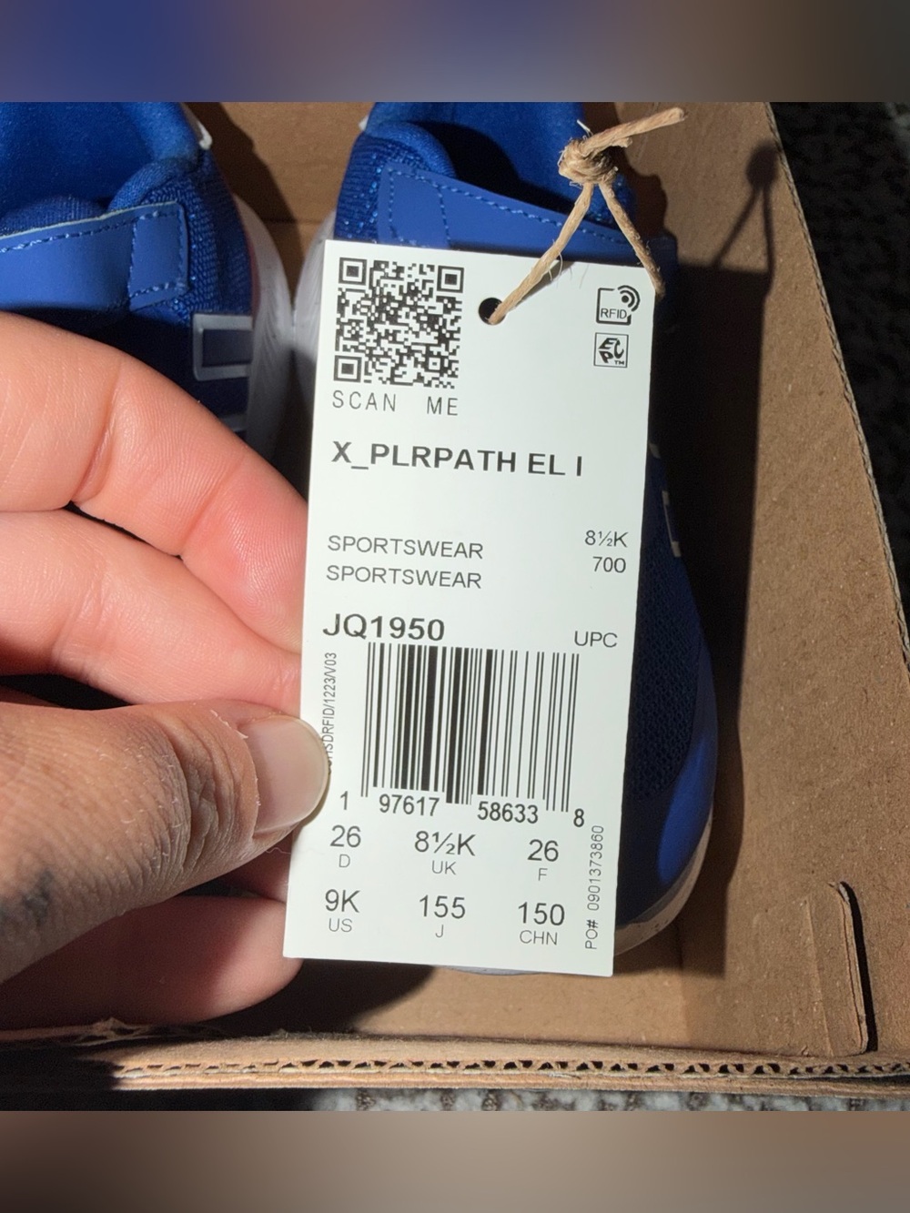 Adidas Kids' Blue Athletic Sneakers with Hook-and-Loop Strap - Picture 4 of 4